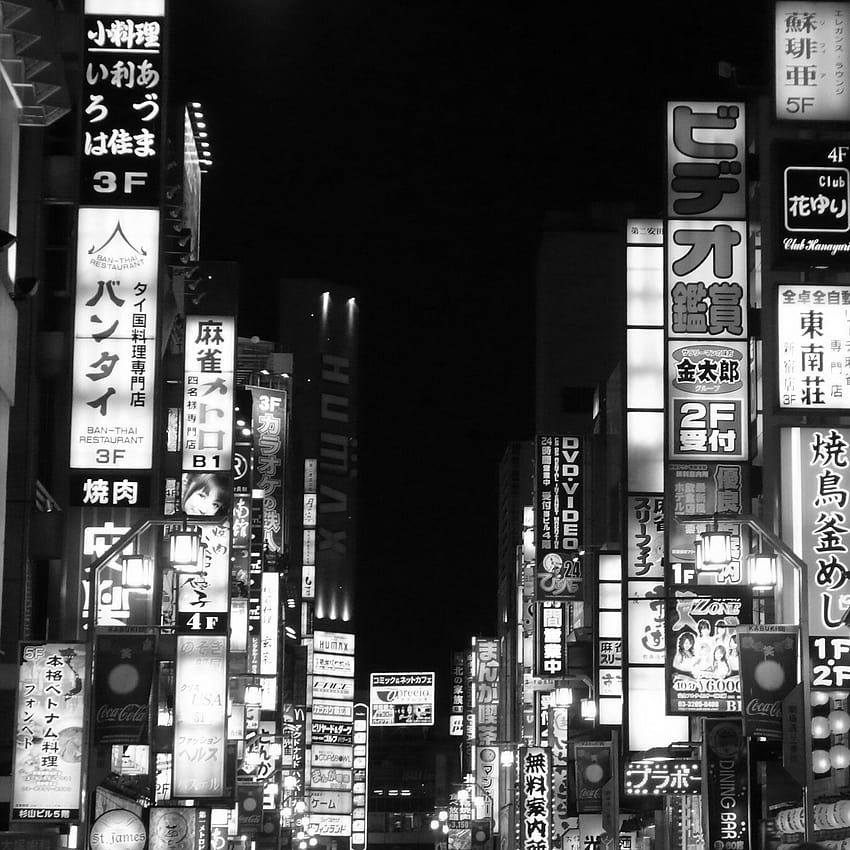 Tóquio preto e branco, estética japonesa japonesa Papel de parede de celular HD