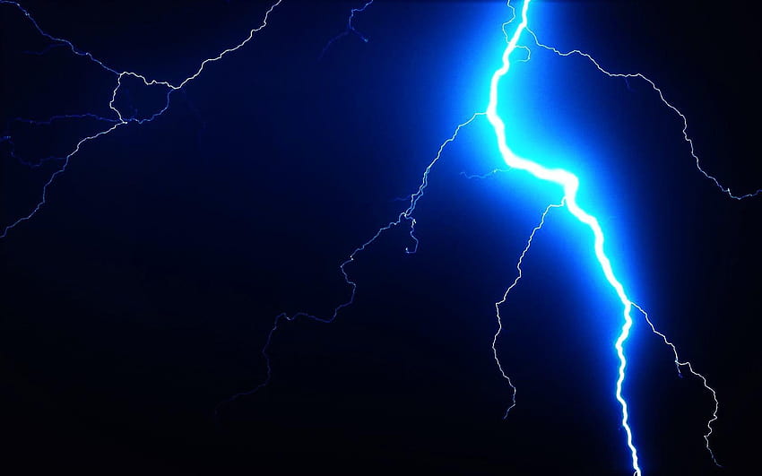 Blitzeinschlag, Blitz, blau, dunkel, schwarz, schwarzer Blitz HD-Hintergrundbild