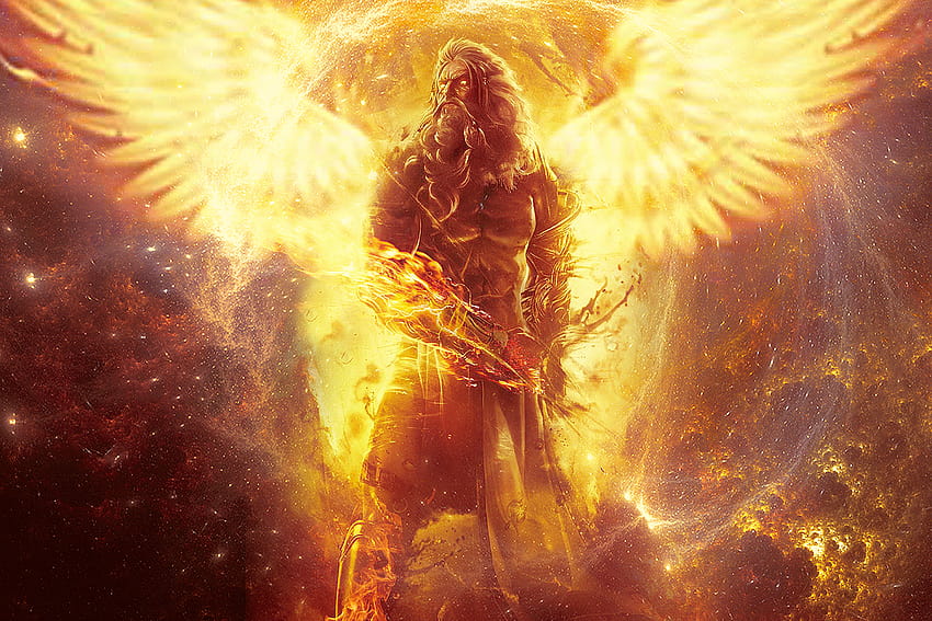 Inferno Ogień Skrzydła Bóg Wojownik Zeus, bóg zeus Tapeta HD