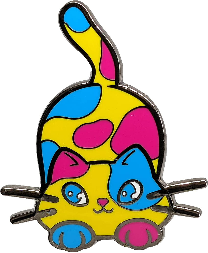 Pan Pride Calico Cat Enamel Pin в пансексуални цветове на LGBT+ флага, пансексуални котки HD тапет за телефон