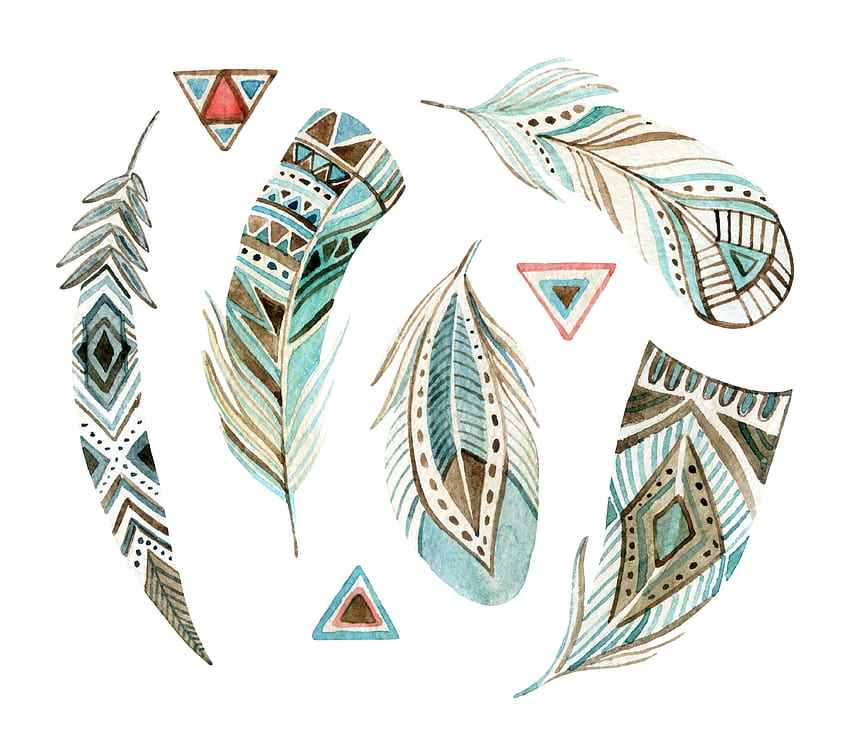 3 Feathers Watercolor, bohemian feathers HD wallpaper