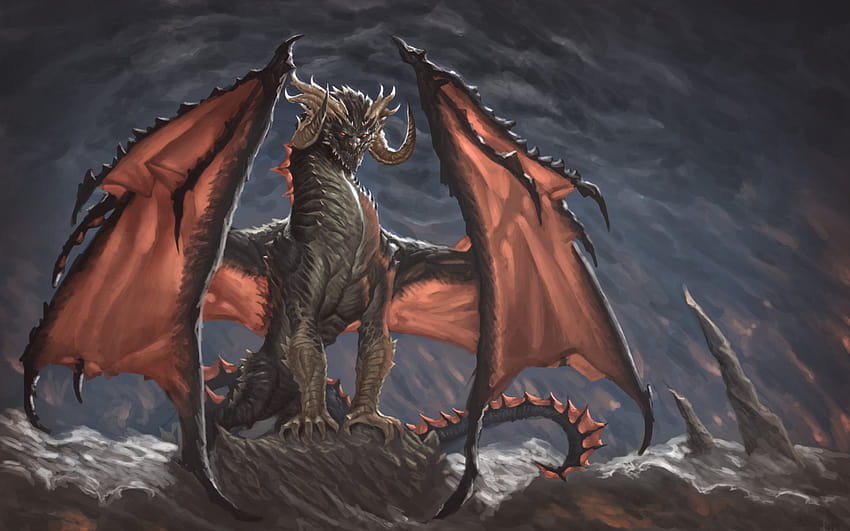 dragon, grotte, personnages fantastiques avec résolution 1920x1200. Haute qualité, grotte du dragon Fond d'écran HD