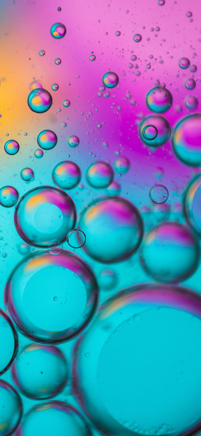 Bubbles, Spectrum, Colorful, Teal, Turquoise, Pink, Abstract, neon bubble Papel de parede de celular HD