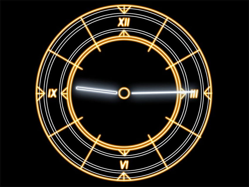 Lumineszierender Uhr-schirmschoner: cooler, strahlender, futuristischer Uhr-schirmschoner!, Neonuhr HD-Hintergrundbild