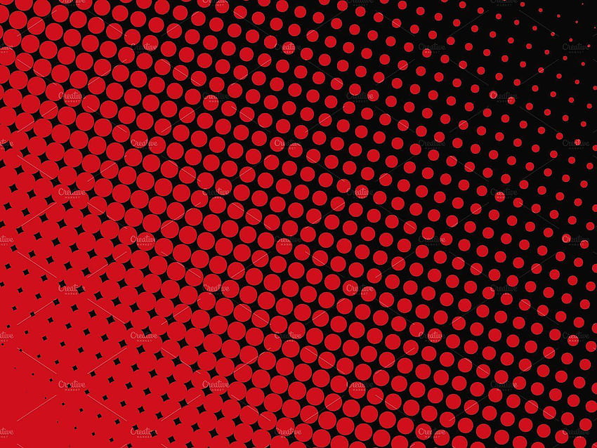 Abstrakcyjne tła z czerwonymi kropkami na czarnym tle ~ Ilustracje, czerwone czarne tło Tapeta HD