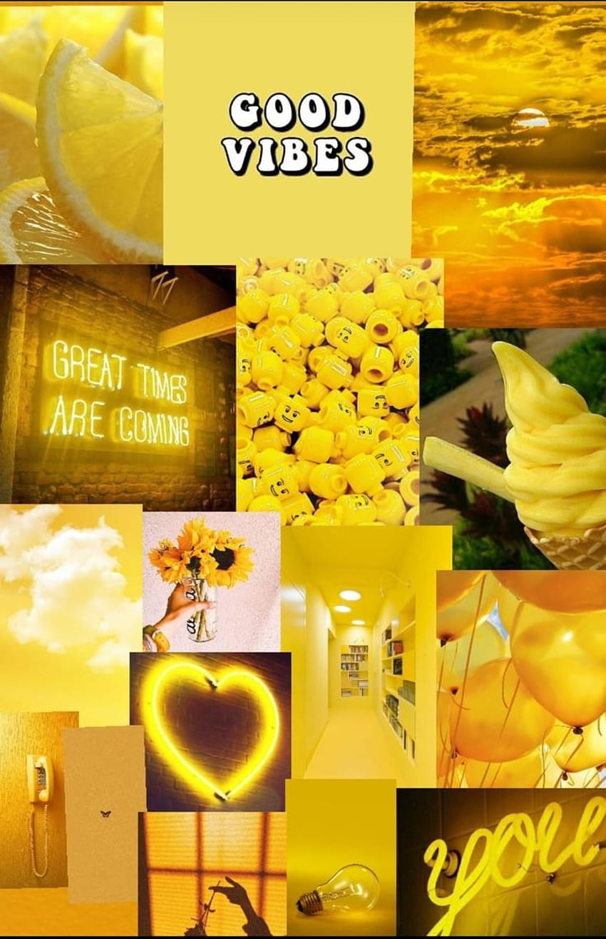 estetyczne amarelo, żółte rzeczy Tapeta na telefon HD
