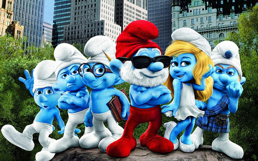 Os Smurfs Personagens Papai Smurf Smurfette Smurf Desajeitado Smurf Inteligente Smurf Gutsy 2880x1800 : 13 papel de parede HD