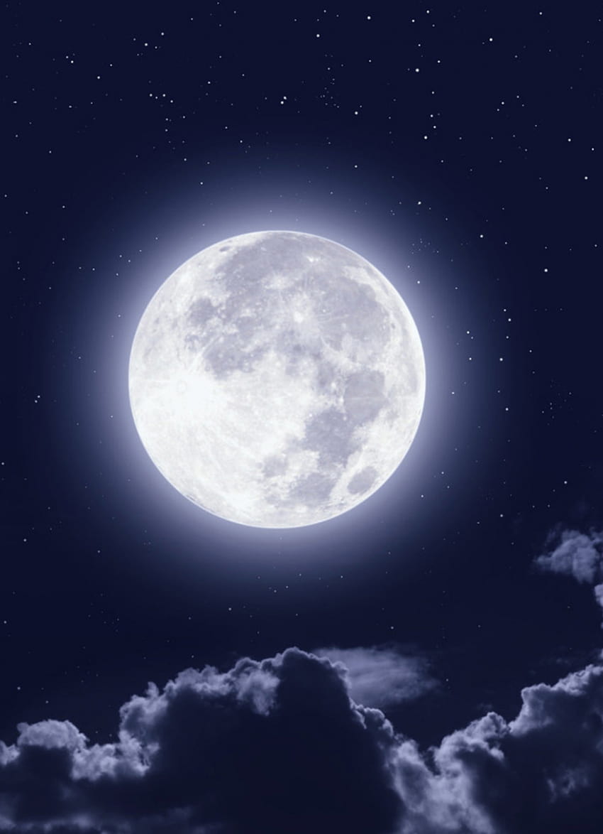 보름달, 구름, 밤, 하늘, 840x1160, iPhone 4, iPhone 4S, iPod touch, 밤하늘 달 HD 전화 배경 화면
