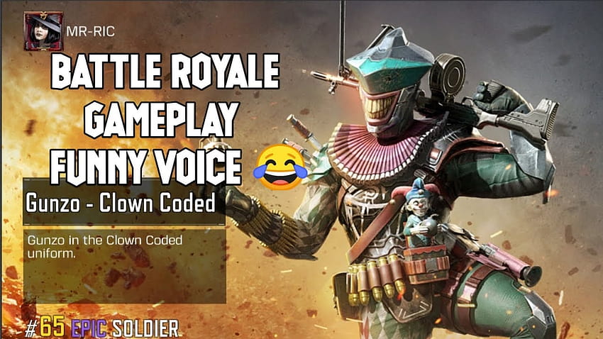 FUNNY VOICE AND GAMEPLAY OF GUNZO CLOWN CODED SOCIAL DISRUPT DRAW SEASON 1 CALL OF DUTY MOBILE CODM HD wallpaper