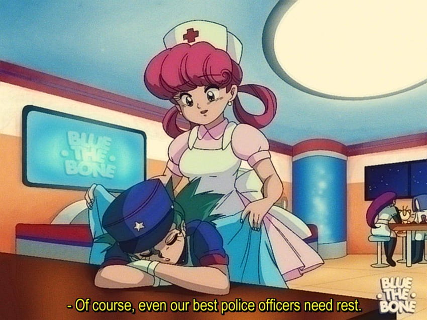 Aww, poor Officer Jenny overworked herself but luckily Nurse Joy is more than just a Pokemon nurse~! HD wallpaper