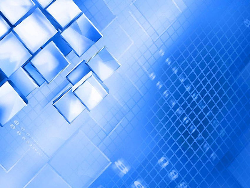 Abstrato Blue Squares PPT Backgrounds para seus modelos de PowerPoint, fundo azul papel de parede HD