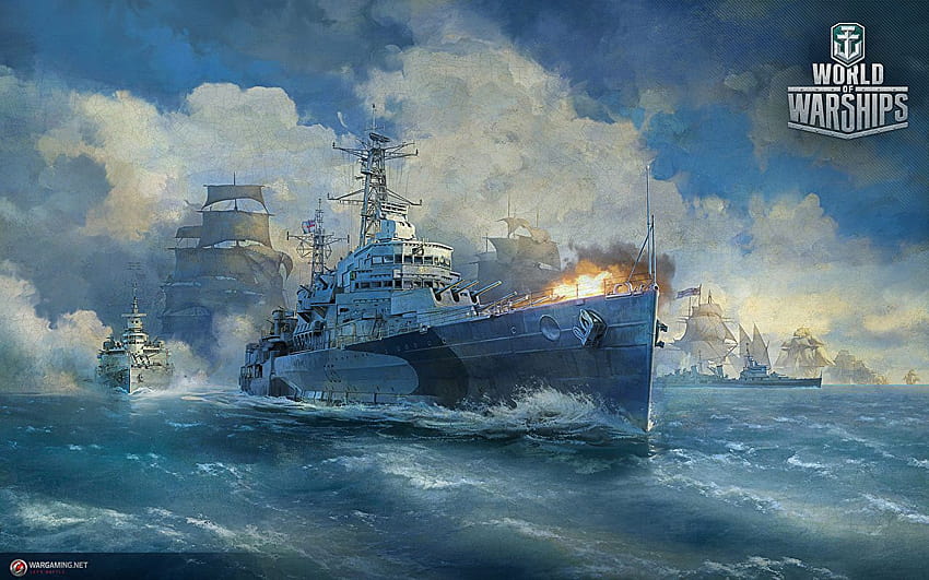 World Of Warship Firing British Cruiser HMS Belfast ship, cruisers ships HD wallpaper