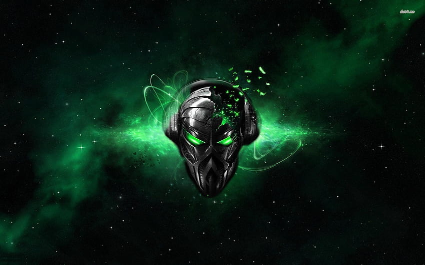 Grüner Roboter, schwarzer Roboter HD-Hintergrundbild