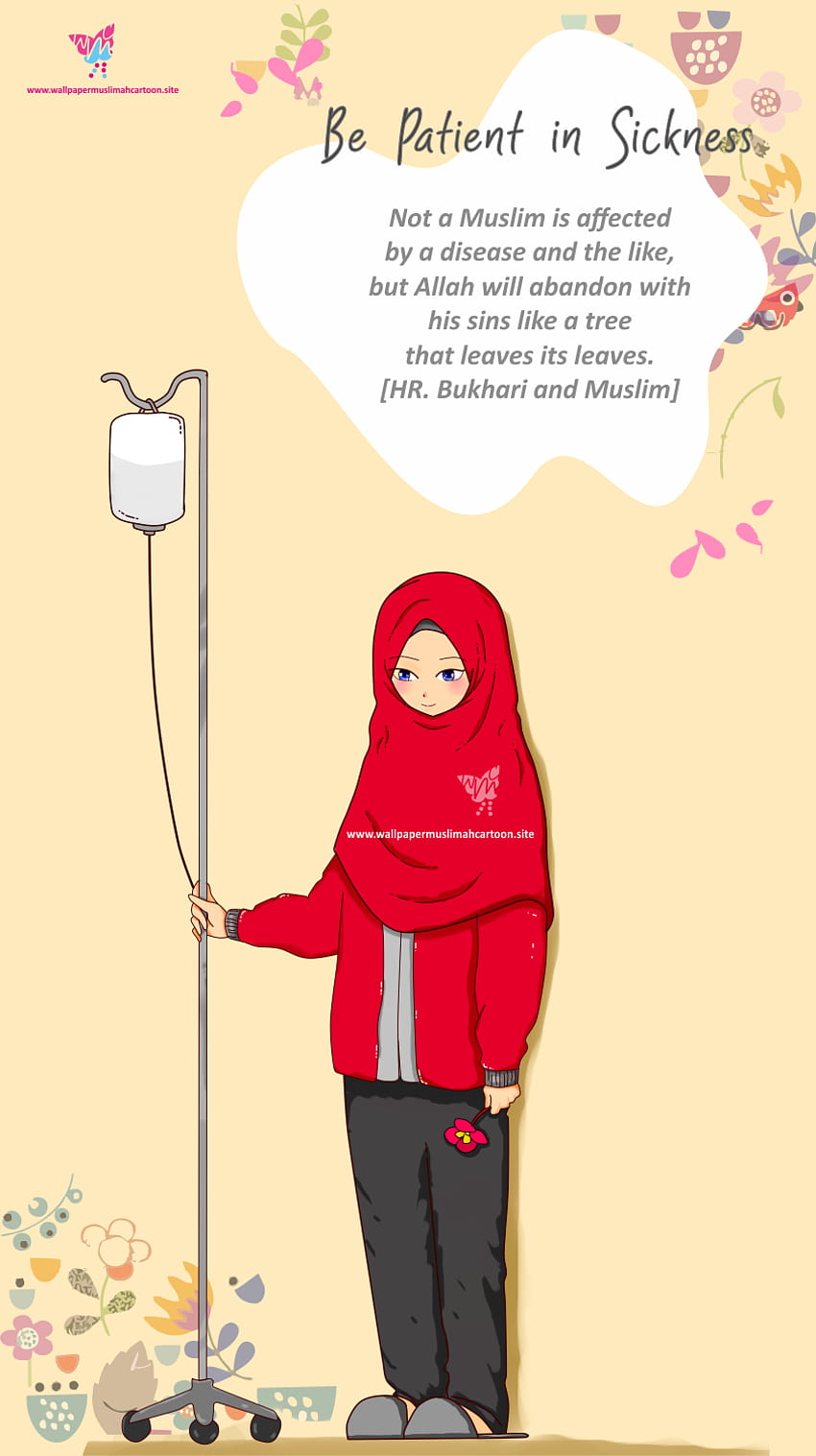 1 muslim cartoon girl sickness HD phone wallpaper