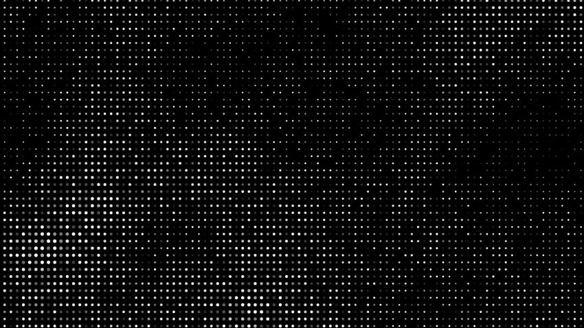 Black and white screen with glowing and fading dots HD wallpaper