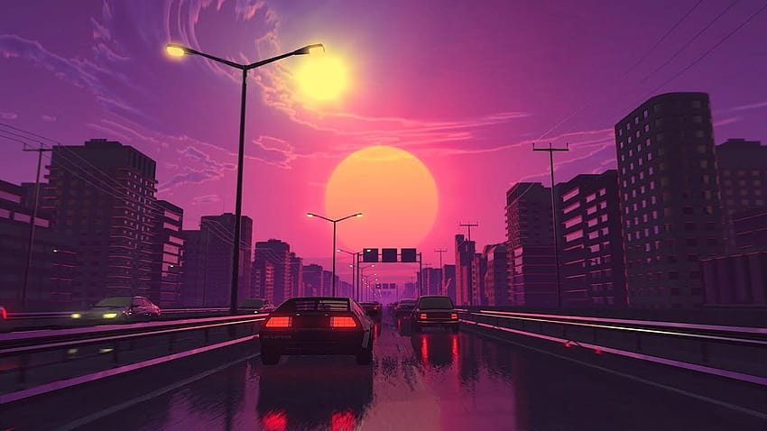 THE DRIVE, una ciudad retro fondo de pantalla