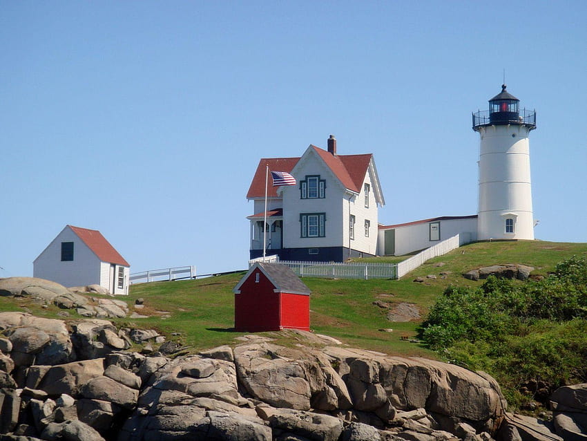 Nubble Lighthouse, lighthouse drawing HD wallpaper | Pxfuel