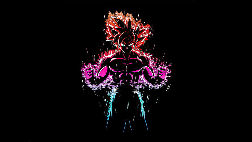 Ultra Instinct Goku , Czarne tło, Dragon Ball Z, AMOLED, Grafika CGI, goku ultra instynkt Tapeta HD