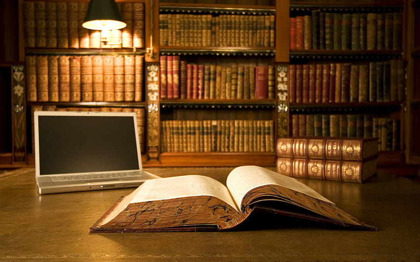 library, Books, Laptop, Table / and Mobile Backgrounds, library books HD wallpaper