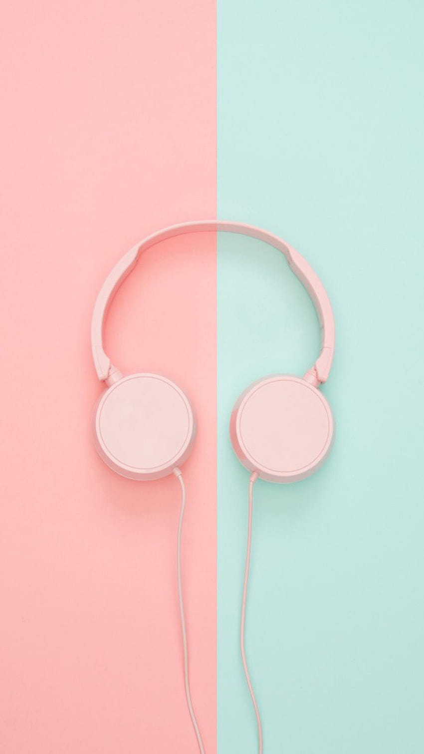 Fones de ouvido Pink Teal Ultra Mobile, fones de ouvido móveis Papel de parede de celular HD