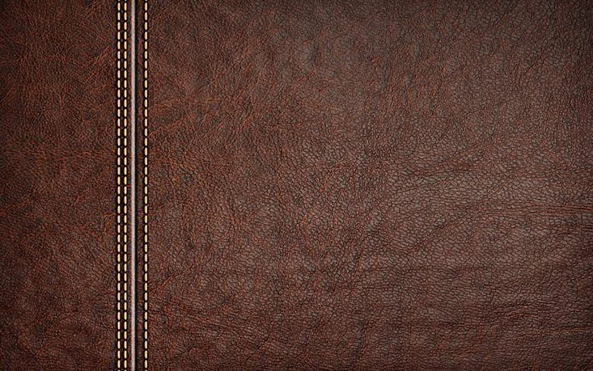 leather with stitching, macro, leather textures, brown leather texture, brown backgrounds, leather backgrounds, leather . HD wallpaper