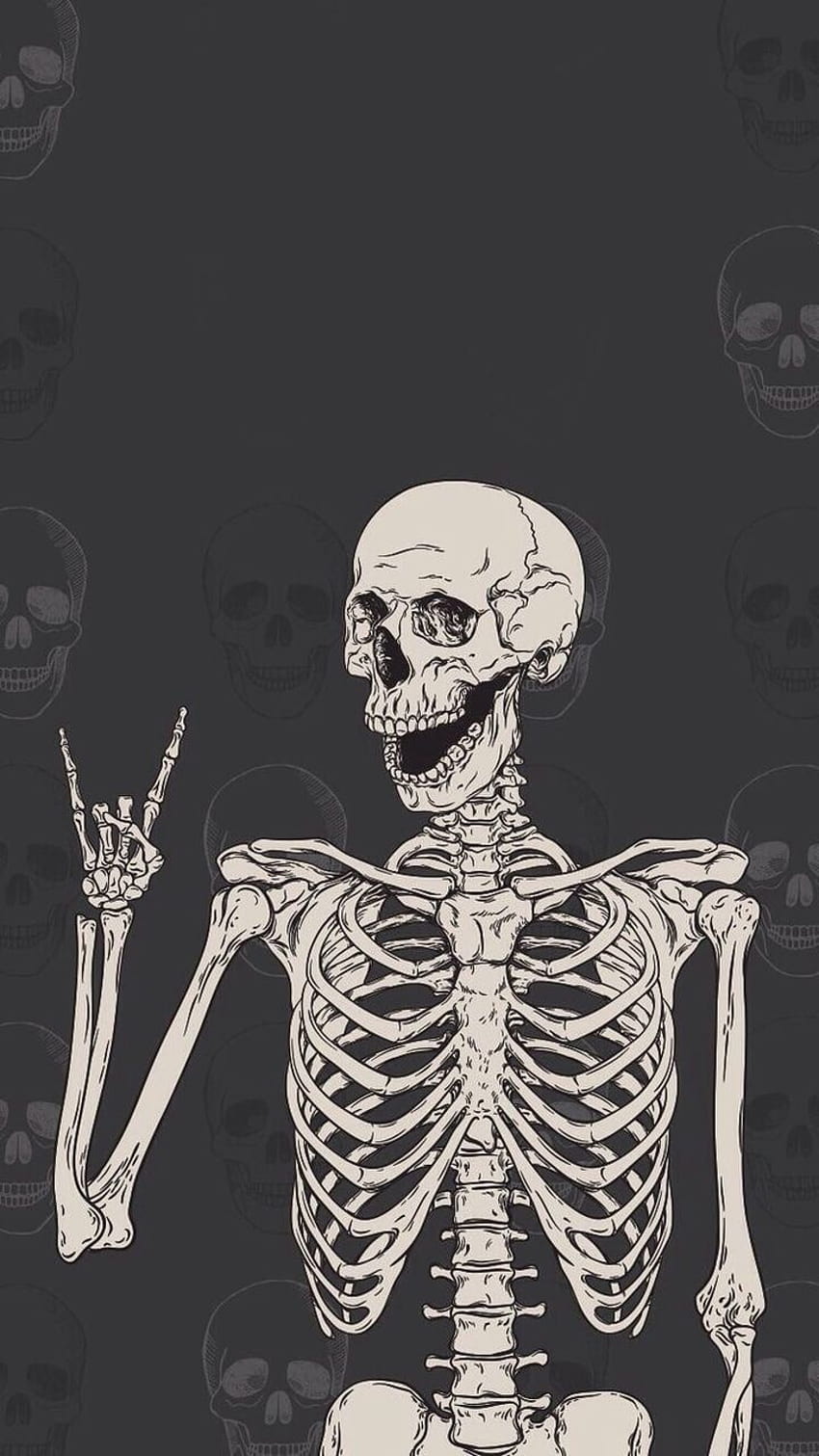 Happy Halloween, skeleton heart HD phone wallpaper