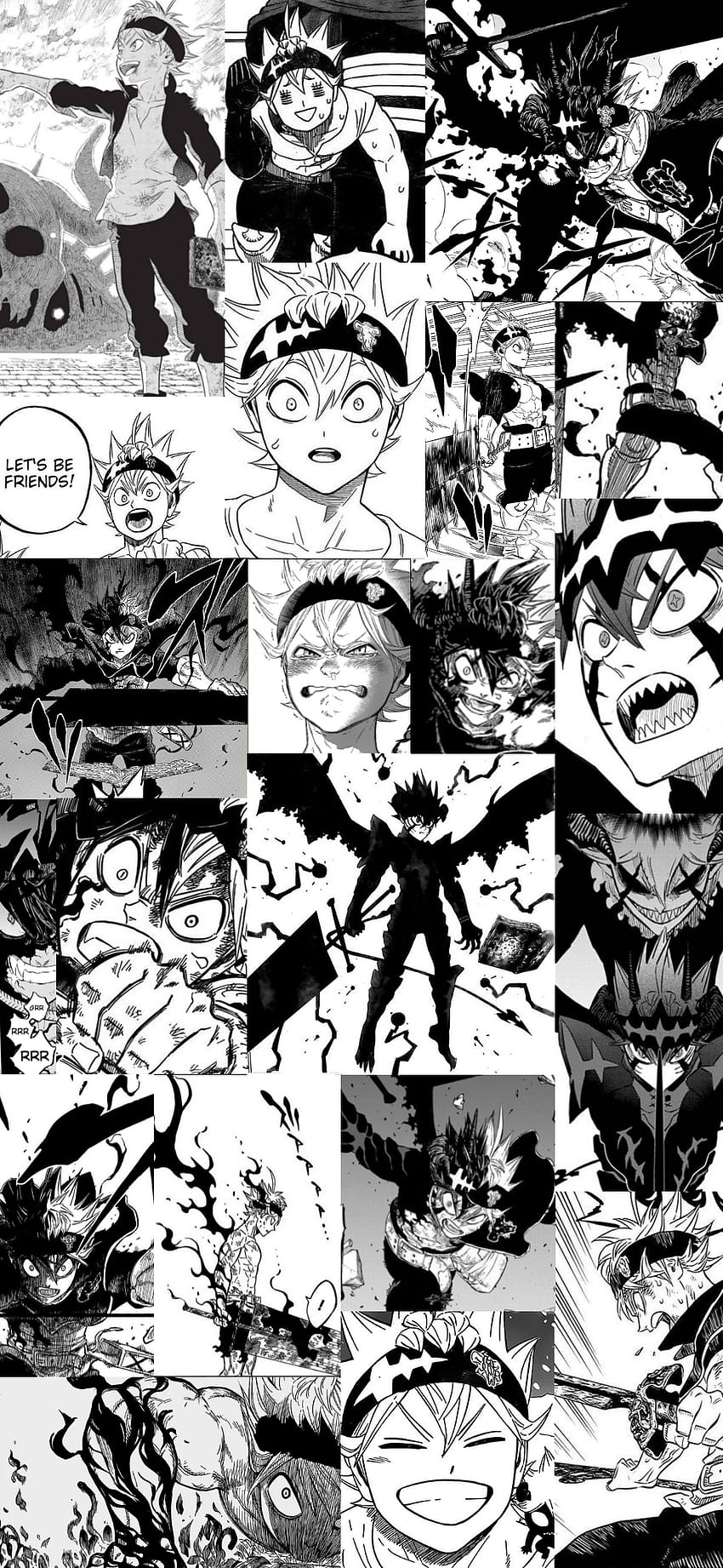 Asta Manga erstellt von mir: r/BlackClover, Asta Schwarz und Weiß HD-Handy-Hintergrundbild