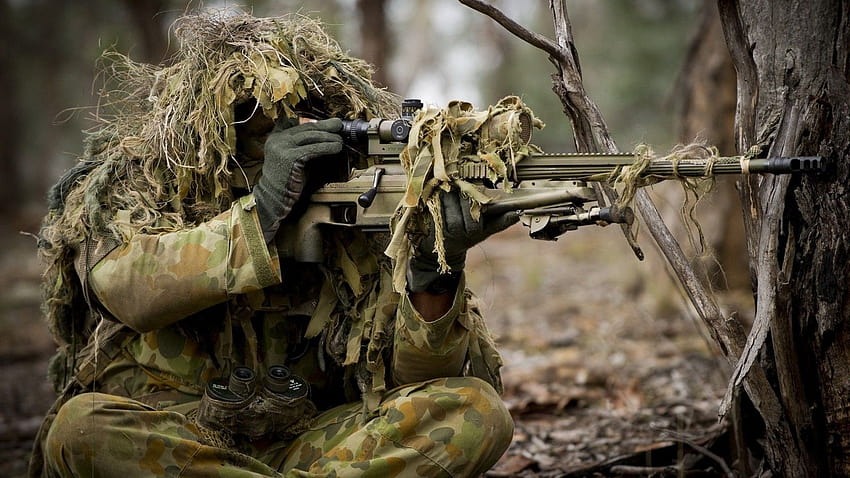 : men, trees, forest, weapon, soldier, military, sniper rifle, Person, aiming, rifles, uniform, binoculars, Marksman, hiding, ghillie suit, profession 1920x1080, army sniper HD wallpaper