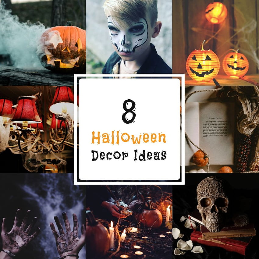 8 Halloween Decor Ideas Collage Template HD phone wallpaper