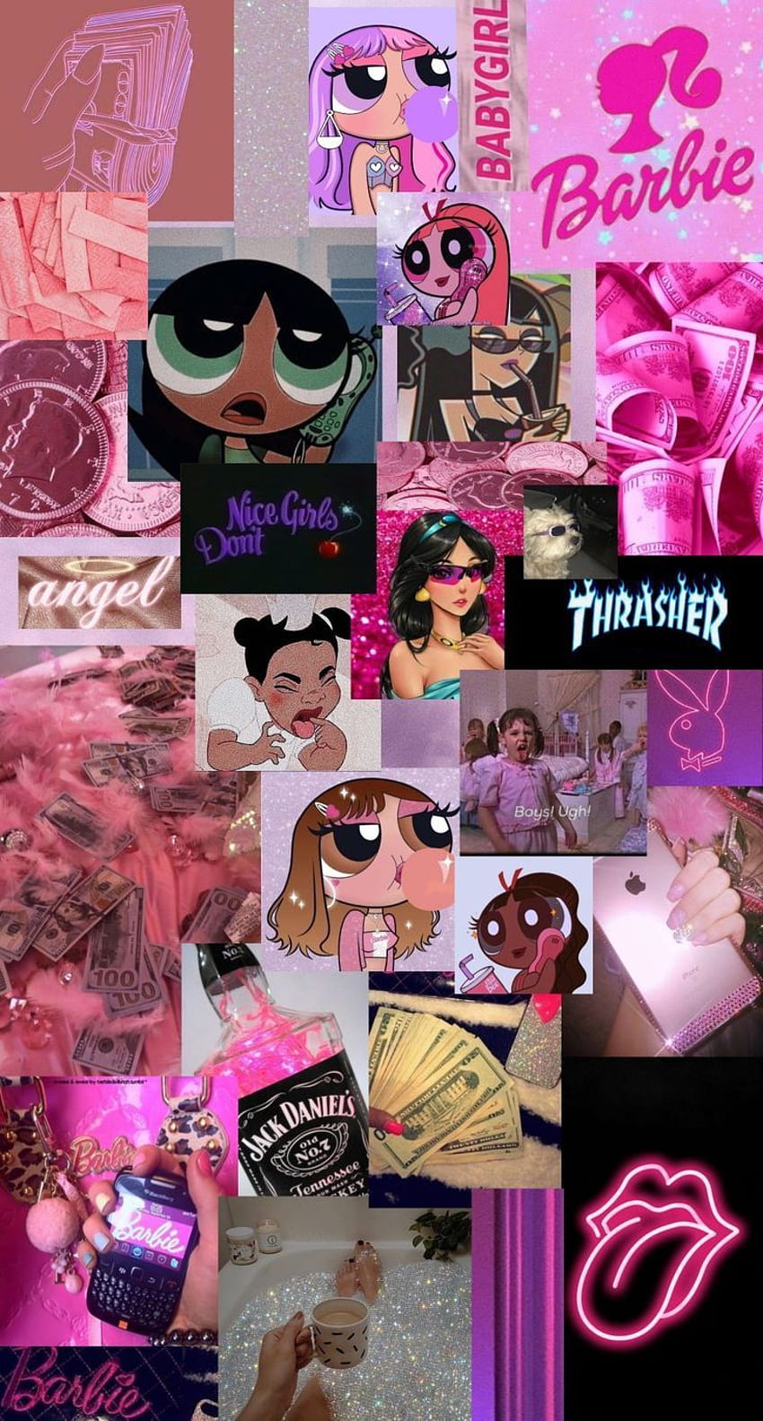 Bad Girl Pink, gemeine Mädchenästhetik HD-Handy-Hintergrundbild