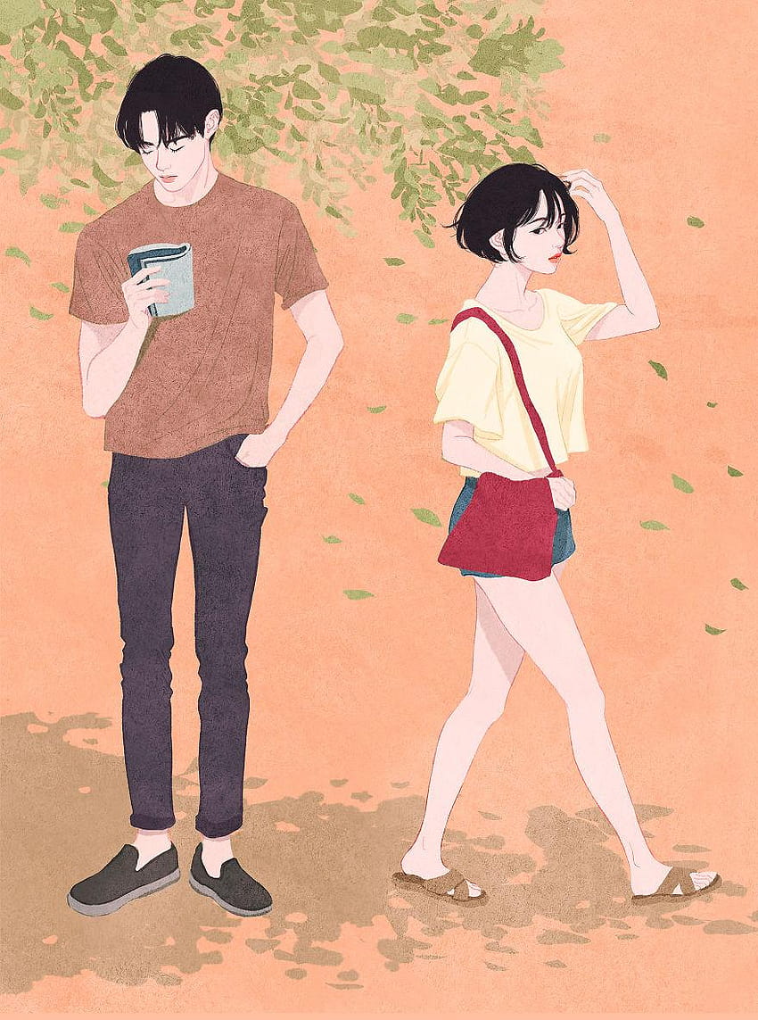 Korean Illustrator Captures Love And Intimacy So Well That, korean girls realistic anime HD phone wallpaper