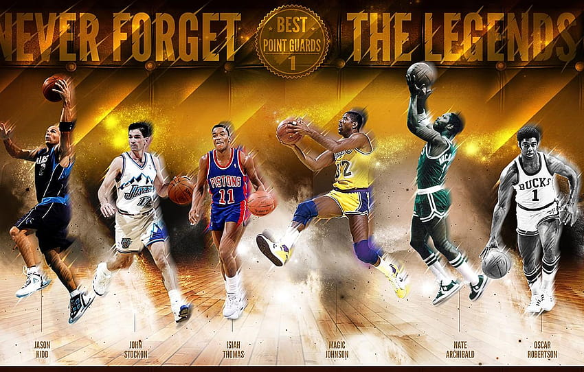 Sport, Basketball, NBA, Legenden, Magic Johnson, Isiah, Oscar Robertson HD-Hintergrundbild