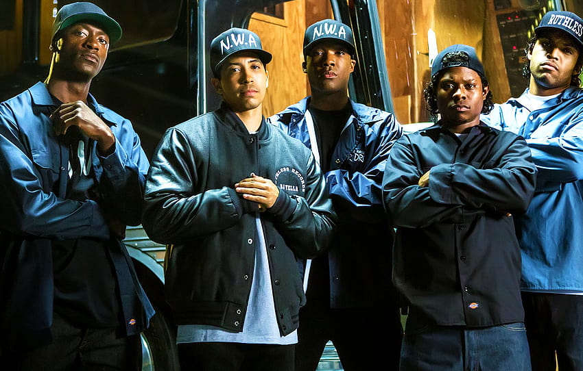 Ice Cube, N.W.A, Dr. Dre, Straight Outta Compton, Straight out of Compton, Voice of the streets, DJ Yella, MC Ren, Eazy HD тапет