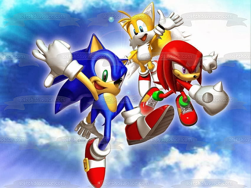 Sonic the Hedgehog Sega Video Game Tails Knuckles Jadalna ozdoba na wierzch tortu I – A Birtay Place, dźwiękowe ogony i kostki Tapeta HD