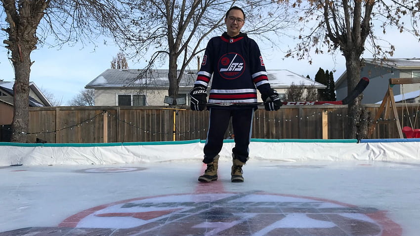 Winnipegger builds Jets themed skating rink in backyard HD wallpaper