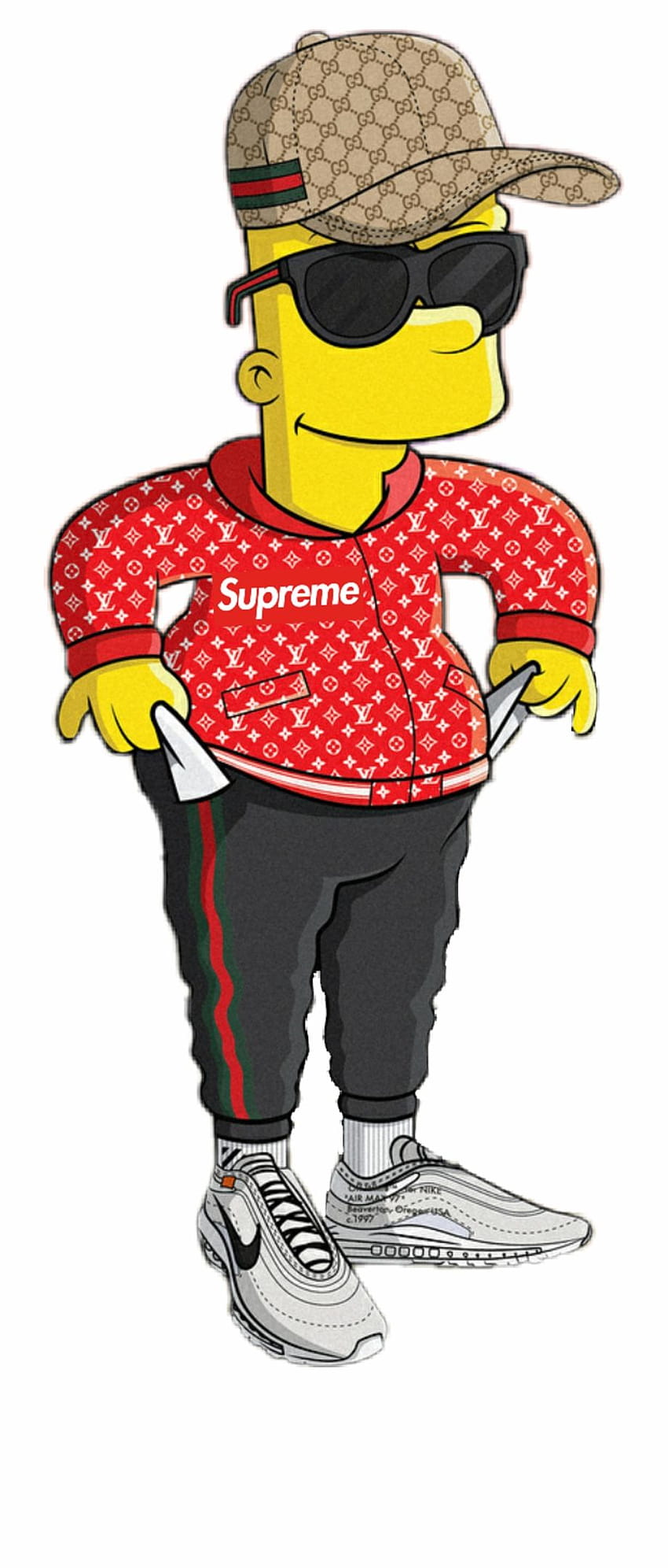 Bart Simpson Supreme Clipart Clipart Royalty Bart, gucci bart simpson ...