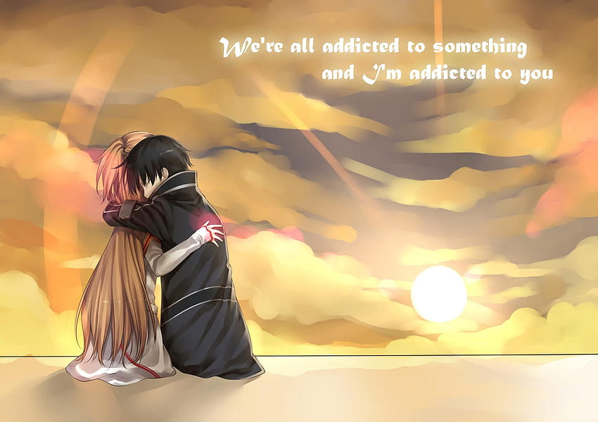 7 Anime Love, anime couple hug cry HD wallpaper