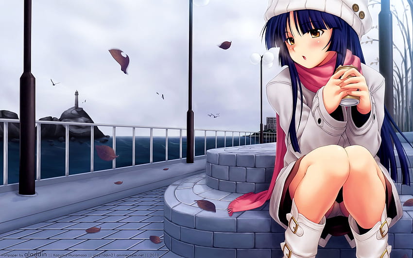 Anime girl zing on a path of city, zing girls anime HD wallpaper