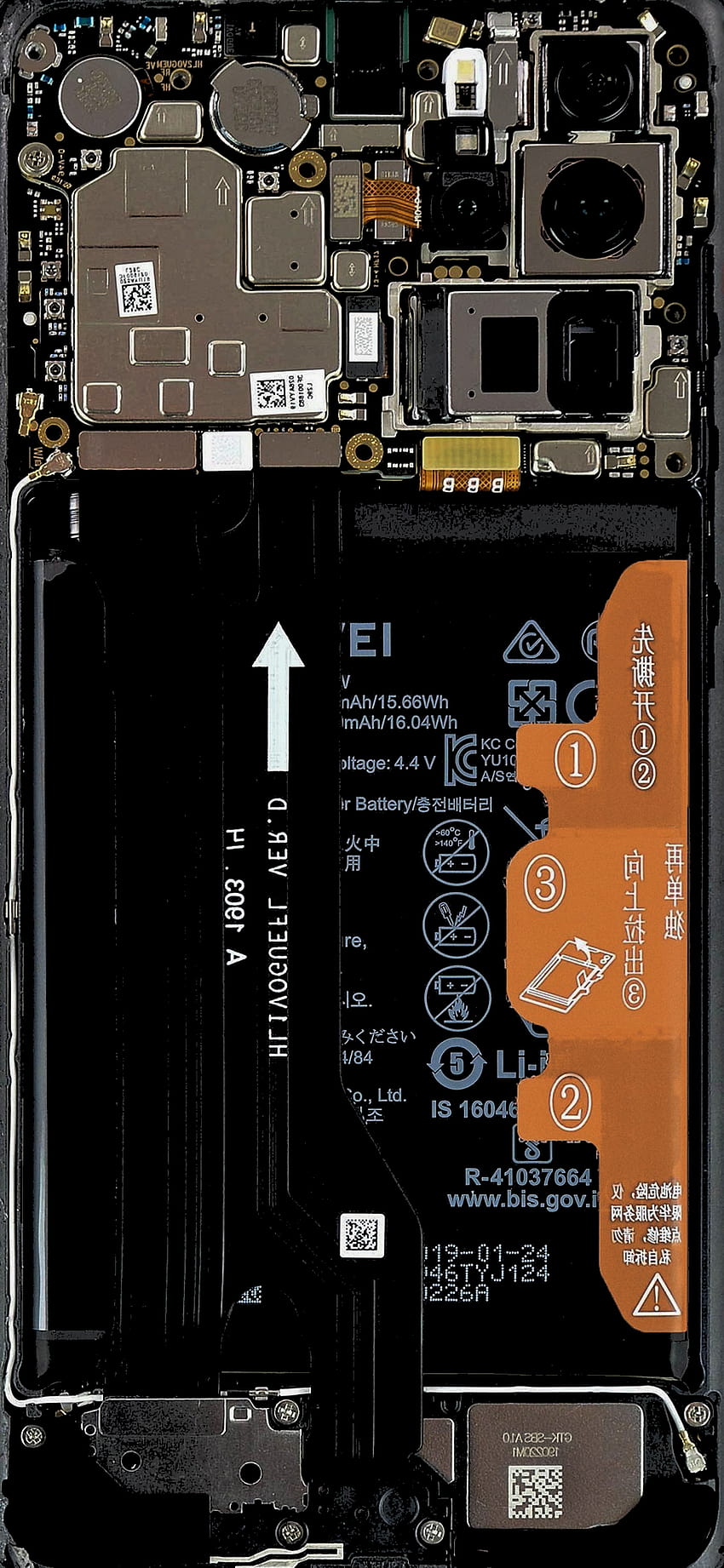 Huawei P30 Pro internals [1080x2340] 60% black : Amoledbackgrounds HD phone wallpaper