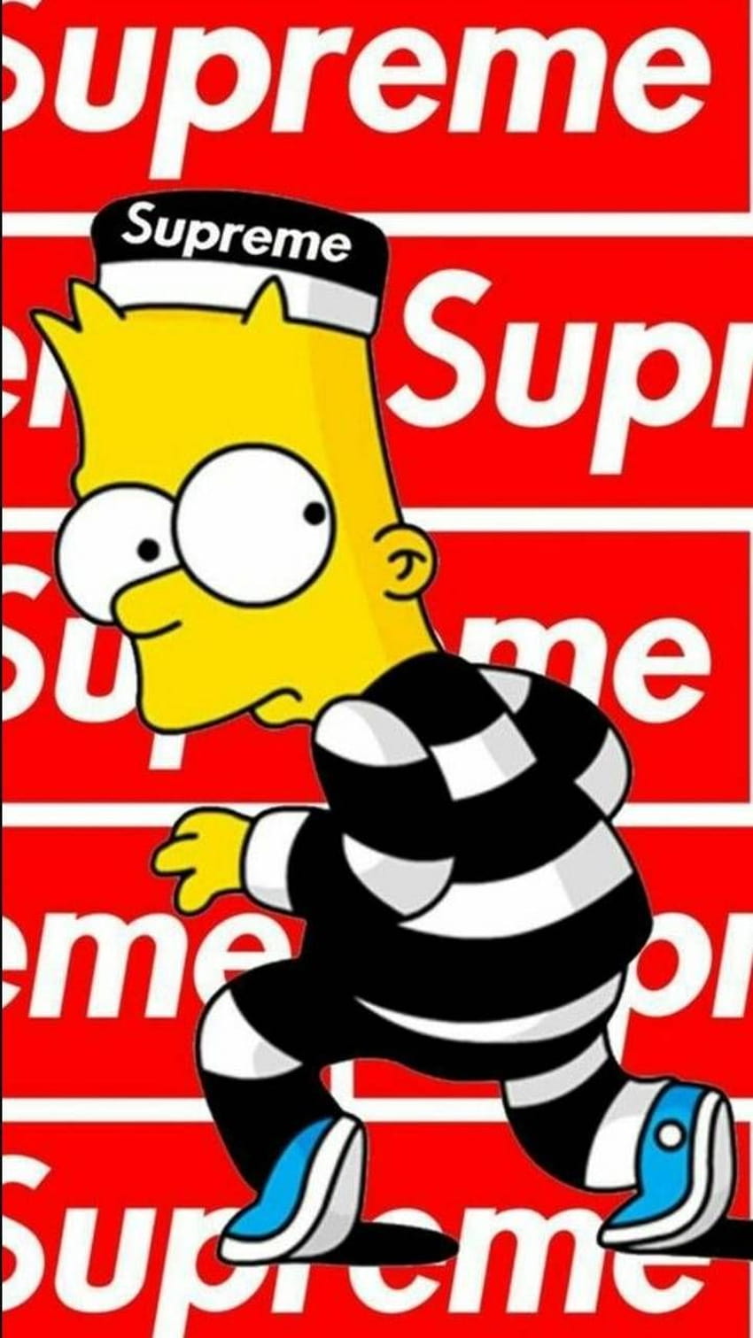 720x1280 Supreme by elitetrainerbox96530, bart simpson in red HD phone ...