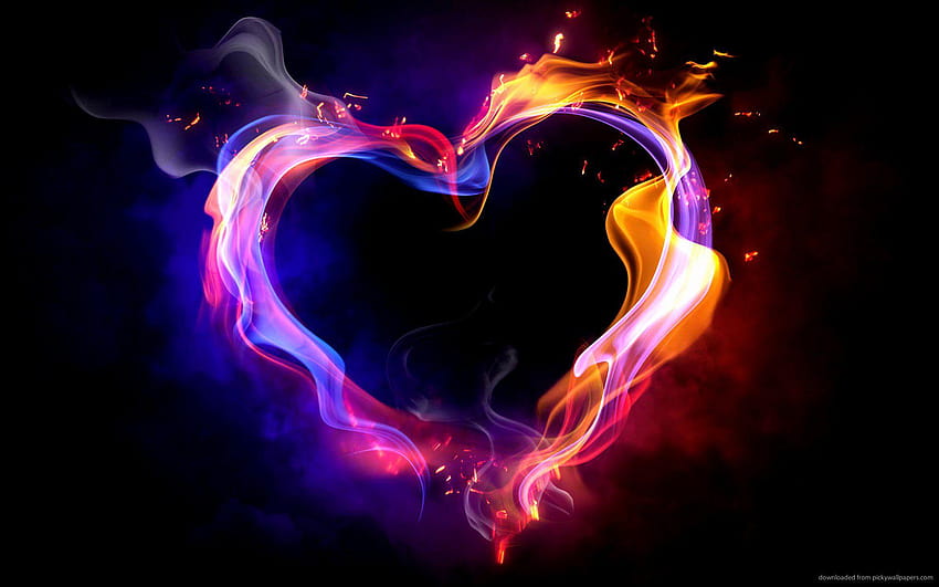 Heart Beautiful Heart Fire HD wallpaper