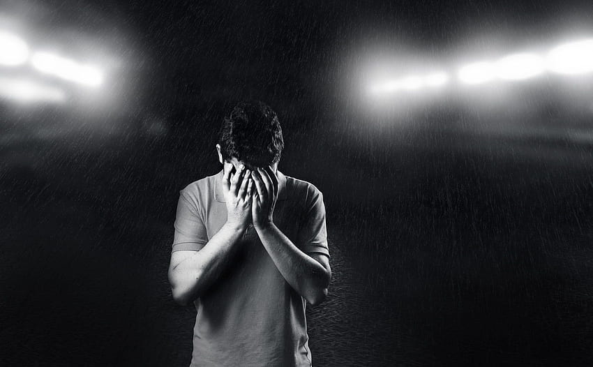 เด็กชายเศร้าจริงๆ ร้องไห้ท่ามกลางสายฝน เด็กชายตัวดำคนเดียว วอลล์เปเปอร์ HD