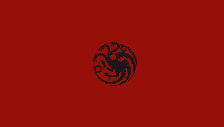 Игра на тронове Къща Таргариен черен дракон на червено, къща на дракона HD тапет