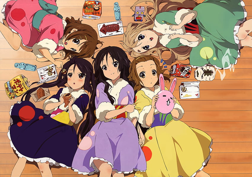 Akiyama Mio, Nakano Azusa, Hirasawa Yui, Tainaka Ritsu und Kotobuki Tsumugi HD-Hintergrundbild