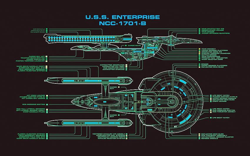 Poster digitale dell'astronave di Star Trek, tablet di Star Trek Sfondo HD
