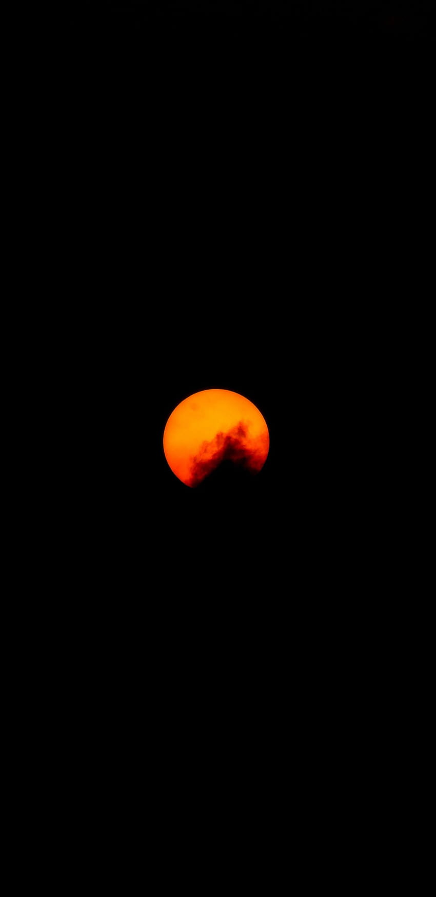 1440x2960 ​​Luna, luna naranja, minimalista, naranja minimalista y negro fondo de pantalla del teléfono