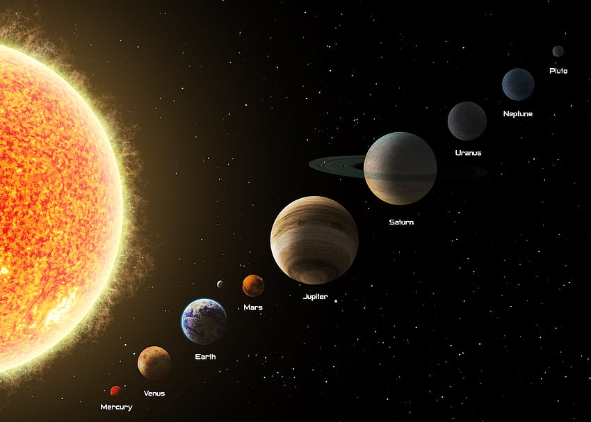 : planet, Bumi, Matahari, atmosfer, Mars, Jupiter, Saturnus, uranus Wallpaper HD