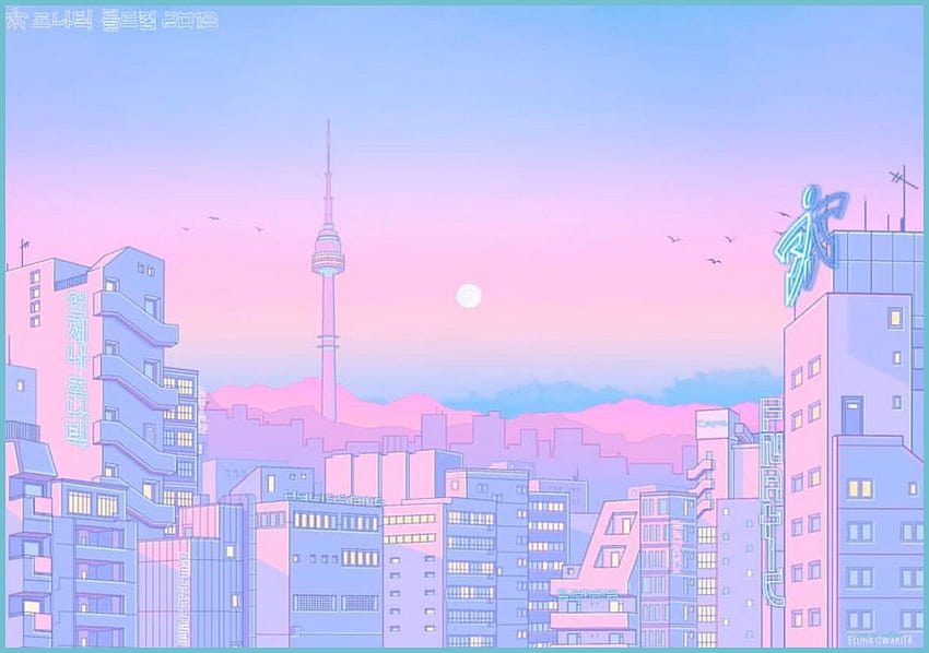 Pink Aesthetic Anime, kawaii anime pink HD wallpaper