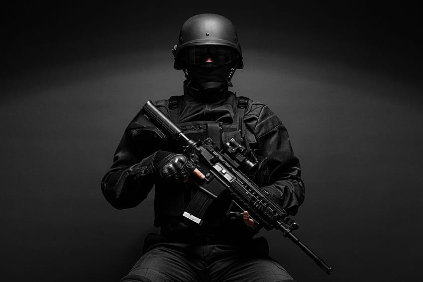 군인 돌격 소총 군사 전쟁 헬멧 제복, 군사 장비 HD 월페이퍼