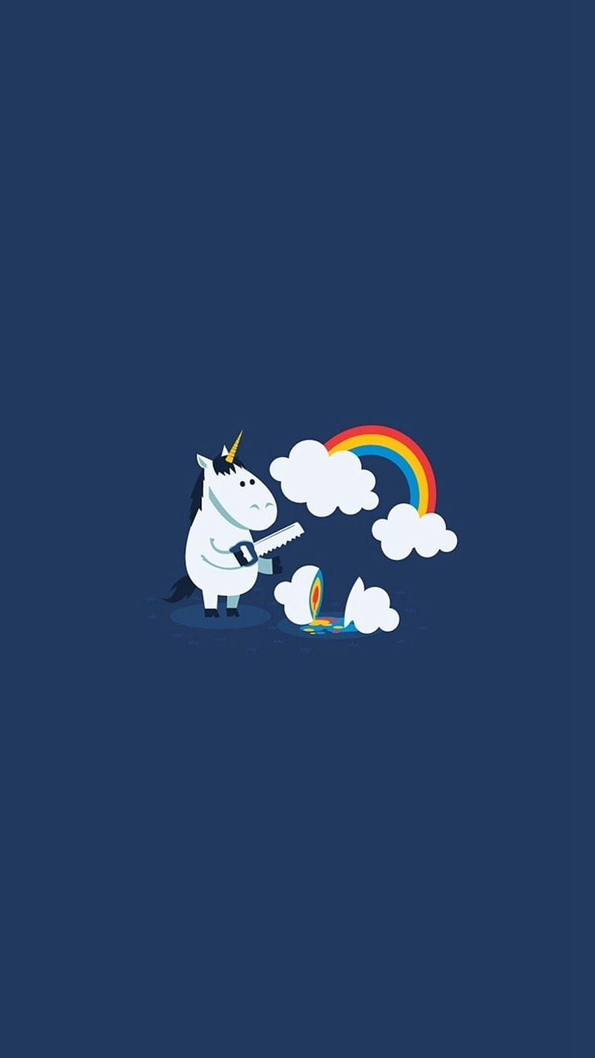 Unicorn Saw Clouds Rainbow Funny, cia logo iphone HD phone wallpaper